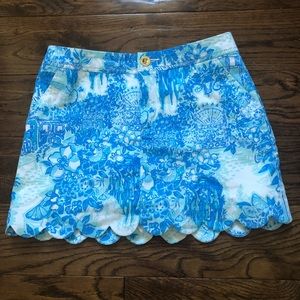 Lilly Pulitzer Collette Skort 2 EUC blue toile